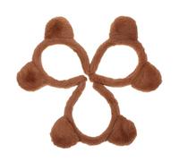 FRCOLOR 3pcs Cute Plush Bear Ears Headband Bear Ear Headwear for Women Party Cosplay Halloween