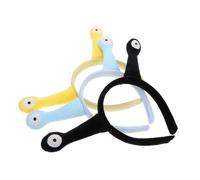FRCOLOR 3pcs Cute Snail Plush Headband with Funny Eye Antenna Design Soft Animal Hair Hoop for Makeup Face Washing Party Cosplay Accessories Black