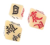 FRCOLOR 3pcs Divination Dice Multi Sided Polyhedral Fortune Game Props with Ancient Chinese Symbols for Tabletop Games and Fortune Telling