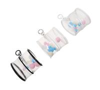 FRCOLOR 3pcs Doll Storage Bag Hanging Keychain Bag for Toys Portable PVC Display Zipper Storage for Dolls and Action Figures