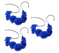 FRCOLOR 3pcs Elegant Bridal Flower Headband Hair Wreath Floral Accessory Adjustable String