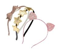 FRCOLOR 3pcs Fashion Hair Ornament Glitter Sequins Star Bow Hairband Cartoon Cat Ears Wide Application for Parties Events