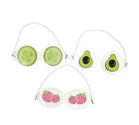FRCOLOR 3pcs Fruit Cooling Eye Masks for Reusable PVC Eye Mask for Sleep Travel Soothing Comfortable Design Random Styles Cucumber Fruit Series