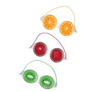 FRCOLOR 3pcs Gel Eye Cold Compress Set Cooling Fruit-shaped Eye Ice Packs Elastic Band Puffiness and Headache Relief Reusable Cooling Pad for Beauty