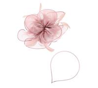 FRCOLOR 3pcs Girls Flower Headband Wedding Headband for Guest Pink Hair Band Organza Head Decoration