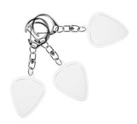 FRCOLOR 3Pcs Guitar Pick Case Box with Heart-Shaped Keyring, Portable Guitar Plectrums Holder Pendant for Musician Accessories and Pick Storage