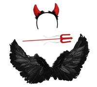 FRCOLOR 3pcs Halloween Devil Wing Accessory Medium Wings Cosplay Costume for Adults Over Height Party Dress-up