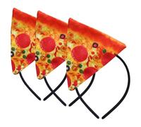 FRCOLOR 3pcs Halloween Pizza Headband: Creative and Fun Design Headband - Food Themed Lightweight Headdress for Costume Parties and Family Gatherings