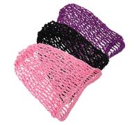 FRCOLOR 3pcs Hand-crocheted Hair Net Mesh Bun Covers Crochet Hair Nets for Women Work Outdoor Sports Special Events