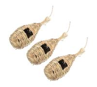 FRCOLOR 3pcs Hanging Bird Nests for Birds, Handmade Plastic Nest with Natural Visual Effect, Lightweight Design, Suitable for Yard and Indoor Decoration, Comfortable Living Environment