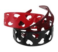 FRCOLOR 3pcs Heart-shaped Headbands Wide Love Headband Non-slip Teeth for Women Valentine's Day Party Hair Accessory