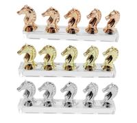 FRCOLOR 3pcs Horse Head Nail Art Display Stand Fake Nails Practice Holders Acrylic Base for Salon Home Use