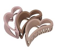 FRCOLOR 3pcs Large Frosted Heart Claw Clips for Women Heart Shape Hair Clips Claw Grip for Thin Medium Thick Hair for Daily Use