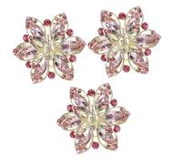 FRCOLOR 3pcs Large Hair Clip Set for Buns Rhinestone Hair Claws for Women Mini Flower Clips for Girls
