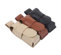 FRCOLOR 3pcs Leather Harmonica Case Portable Storage for Harmonicas Soft and Smooth Protector Durable Instrument Bag Brown Black
