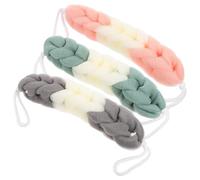 FRCOLOR 3pcs Long Shower Loofah Body Wash Sponges Exfoliating Bathing Scrubber for Adults Lanyard Design for Easy Drying Creates Luxurious Bubbles Durable and Non Irritating Bath Sponges