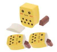 FRCOLOR 3pcs Makeup Artistry Tool Milk Tea Cup Puff Soft Blending Sponge for Dry Wet Application for Foundation Concealer