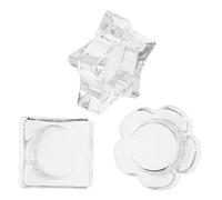 FRCOLOR 3pcs Manicure Tool Glass Dappen Dish for Nail Art Star Flower Ice Shape for Gel Polish Mixing and Brush Cleaning for Professional Manicure