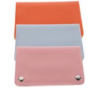 FRCOLOR 3pcs Manicure Tool Storage Bag Portable Drill Bit Organizer Case Snap Lock Blue Pink Orange for Nail Techs Supplies