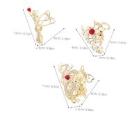 FRCOLOR 3pcs Metal Dragon Rhinestone Hair Claw Clips Non-slip Sturdy Metal Jaw Hair Clamp for Women S Wedding and Elegant Updo Hairstyles Traditional Asian Style