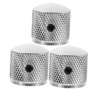 FRCOLOR 3pcs Metal Guitar Volume Knob Bass Control Knob Replacement Caps for Electric Guitar Potentiometer Practical Instrument Accessories