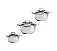 FRCOLOR 3pcs Mini Soup Pot for Dollhouse Play Food and Play Pretend Cooking Pots Silver Imitation Steel Stockpot for Kitchen Decor and Photo Props