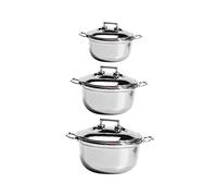 FRCOLOR 3pcs Mini Soup Pot Small Imitation Steel Pretend Cooking for Boys and and Realistic Miniature Play Kitchen Accessories for Dollhouse and Photo Props