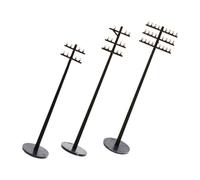 FRCOLOR 3pcs Miniature Telegraph Poles for Model Train Scenery Landscape Decor DIY Micro Model Accessories Authentic Detailing for Sand Table