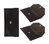 FRCOLOR 3pcs Minimalist PU Leather Wallet for Women Compact Cash Holder Organizer Pouch with Snap Button Reusable Budget Envelope for Receipts Coins and Valuables Space-Saving Design