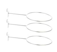 FRCOLOR 3pcs Multi-purpose Basketball Holder Rack and Hats Display Holder Made of Sturdy Iron with Silver Finish, Easy Installation for Supermarkets and Display Goods Storage