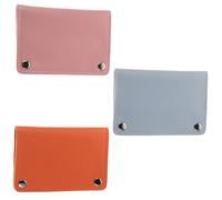 FRCOLOR 3pcs Nail Drill Bit Storage Bag with Protective Inner Lining Portable Organizer for Manicure Professionals Clear Orange Blue