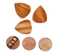 FRCOLOR 3pcs Olive Wood Guitar Picks Durable Wooden Plectrums for Ukulele Guitar Comfortable Grip Fine Workmanship Classic Design for Easy Playing Replacement