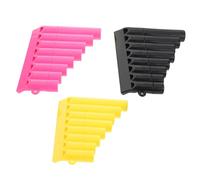 FRCOLOR 3pcs Pan Flute Durable Plastic Wind Instruments for Early Music Learning Preschool and School Use Yellow Colors