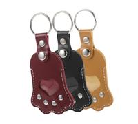 FRCOLOR 3pcs Pet Memorial Keychains with Paw Charm Design Lightweight Dog Hair Storage Keepsake Keyrings in Black Yellow Portable Comfort Gift for Grieving Pet Owners