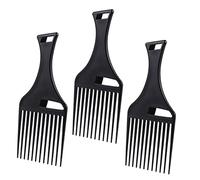 FRCOLOR 3pcs Plastic Hair Pick Comb for Men Slickback Brush Hairdressing Styling Tool Detangle Curly Hair Scalp-friendly