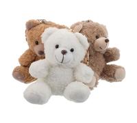 FRCOLOR 3PCS Plush Sitting Bear Keychain Stuffed Animal Charm Bag Pendant Backpack Accessory Cute Bear Doll Keyrings for Birthday Wedding Party Favors Christmas