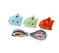 FRCOLOR 3Pcs Portable Beginner Ocarina Lightweight Dolomite Material with Precise Tone for Students Cute Cat Shape Random Colors Random Color