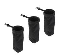 FRCOLOR 3pcs Portable Drumstick Holder Bag for Drummers and Percussionists, Black Cylindrical Case with Hanging Design, Made of Sturdy Cloth and Metal, for Rehearsals the Road Use