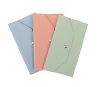 FRCOLOR 3pcs Pu Leather Slim Wallet for Women Compact Cash Envelope Wallet Budget Organizer Money Holder for Office Travel Business Trips