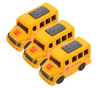 FRCOLOR 3Pcs Pull Back Cars for Friction Powered Small Inertia School Bus Portable Car Birthday Party Favors Classroom Prizes No Battery Needed