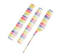 FRCOLOR 3pcs Rainbow Haircut Combs Creative Hairdressing Comb for Hair Types Static Detangling Barber Styling Tool Random Style