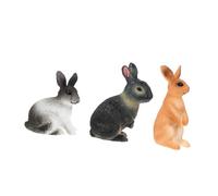 FRCOLOR 3pcs Realistic Simulation Bunny Figure for Lifelike Animal Rabbit Ornaments for Imaginative Play Educational Use and Home Decoration