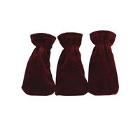 FRCOLOR 3pcs Red Plush Velvet Piano Foot Pedal Covers Protective Sleeves Set, Soft Piano Foot Pad Protectors for Sustain Pedal, Musical Instrument Accessories for Keyboard Players
