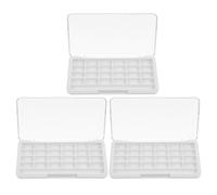 FRCOLOR 3pcs Refillable Eyeshadow Palette Holder Plastic Makeup Organizer Tray with Clear Lid for Travel Women Break-resistant DIY Cosmetic Storage Box