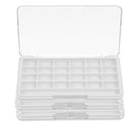 FRCOLOR 3pcs Refillable Eyeshadow Palette with 24-grid White Base and Lid, Empty Makeup Case for Depotting, Portable Cosmetic Organizer Suitable for Travel and Daily Use