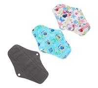 FRCOLOR 3pcs Reusable Bamboo Charcoal Menstrual Pads for Adults with Strong Absorption and Water Locking, Washable Nursing Pads Suitable for Outdoor Activities and Travel Random Color
