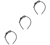 FRCOLOR 3pcs Rhinestone Headband for Women Elegant Bow Headband for Girls Hair Band Bridal for Wedding Fashion Hair Accessory (black)