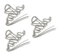 FRCOLOR 3pcs Rhinestone Tassel Snake Hair Claw Clip Large Jaw Clamp for Women Fashion Hair Accessory