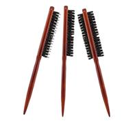 FRCOLOR 3pcs Row Boar Bristle Comb Fine Tooth Hair Pick for Women Men Hairdressing Styling Tool Wide Tooth for Curls Updos