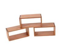 FRCOLOR 3pcs Scale Dollhouse Storage Cabinet DIY Display Rack with Wood Texture for Dollhouse Bedroom Table and Desk Decor